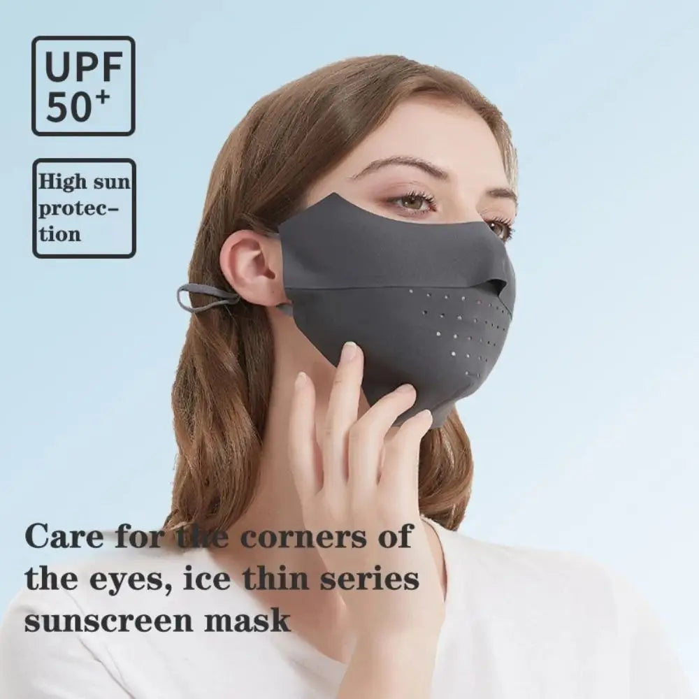 Ice Silk Face Mask Uv Sun Protection Summer Adjustable Breathable Men Women Outdoor Running Cycling Sports Mask