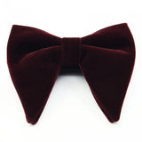 Men's Business Bow Tie Velvet  Royal Blue Burgundy Double Deck Big Bowtie Fashion New Mens Wedding Horns Bowties Gifts for Men