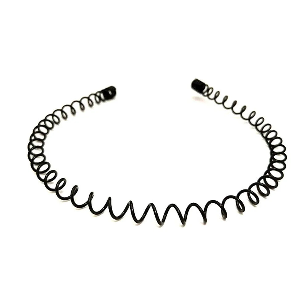 Black Metal Wavy Headband Men Women's Hair Band Head Hoops Bands Headwear Sport Headbands Hairband Bangs Holder Hair Accessories
