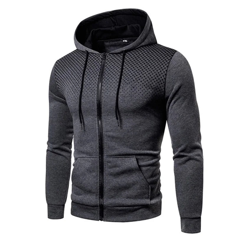 2023 Autumn and Winter New European and American Solid Color Fleece Sweater Pants Men's Casual Zipper Sports Hat Set