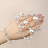 New Women Elegance Pearls Hair Rope Elastic Hair Bands Ponytail Holders Hair Ties For Women Girls Fashion Hair Accessories