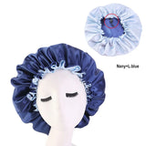 Double-Sided Sleeping Hat Adjustable Nightcap Bathing Hat Girl Sleep Protector Tool