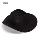 Western Cowboy Hat for Men Women Kids Fedora Outdoor Wide Brim Faux Leather Summer Wide Brim Beach Travel Cap Black White Pink