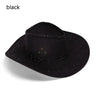 Western Cowboy Hat for Men Women Kids Fedora Outdoor Wide Brim Faux Leather Summer Wide Brim Beach Travel Cap Black White Pink