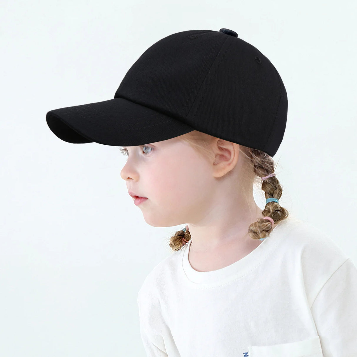 Kids Snap Back Baseball Cap Solid Color Spring Summer Hip Hop Boy Hats Sun Caps Adjustable Breathable Outdoor Travel Kids Hats
