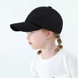 Kids Snap Back Baseball Cap Solid Color Spring Summer Hip Hop Boy Hats Sun Caps Adjustable Breathable Outdoor Travel Kids Hats