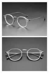 2025 New INS Men's Ultra Light Pure Titanium Glasses Frame Fashion Trend Women's Anti Blue Light Glasses Polygonal Prescription
