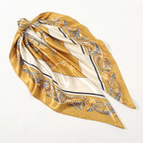 2024 Retro Neckerchief Female Silk Shawl Satin Square Scarf For Women New Headband Print Foulard Hijab Wraps Hair Bands Bandana