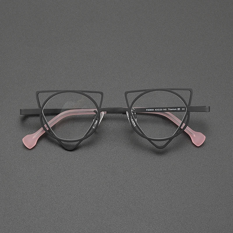 Ultra Light Pure Titanium Inverted Triangle Glasses Frame Female New Multi-color Personality Myopia Reading Prescription Eyewear
