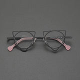 Ultra Light Pure Titanium Inverted Triangle Glasses Frame Female New Multi-color Personality Myopia Reading Prescription Eyewear