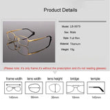 BETSION New Retro Square Pure Titanium Upscale Men Optical Glasses Frames Women Fashion Prescription Eyeglasses