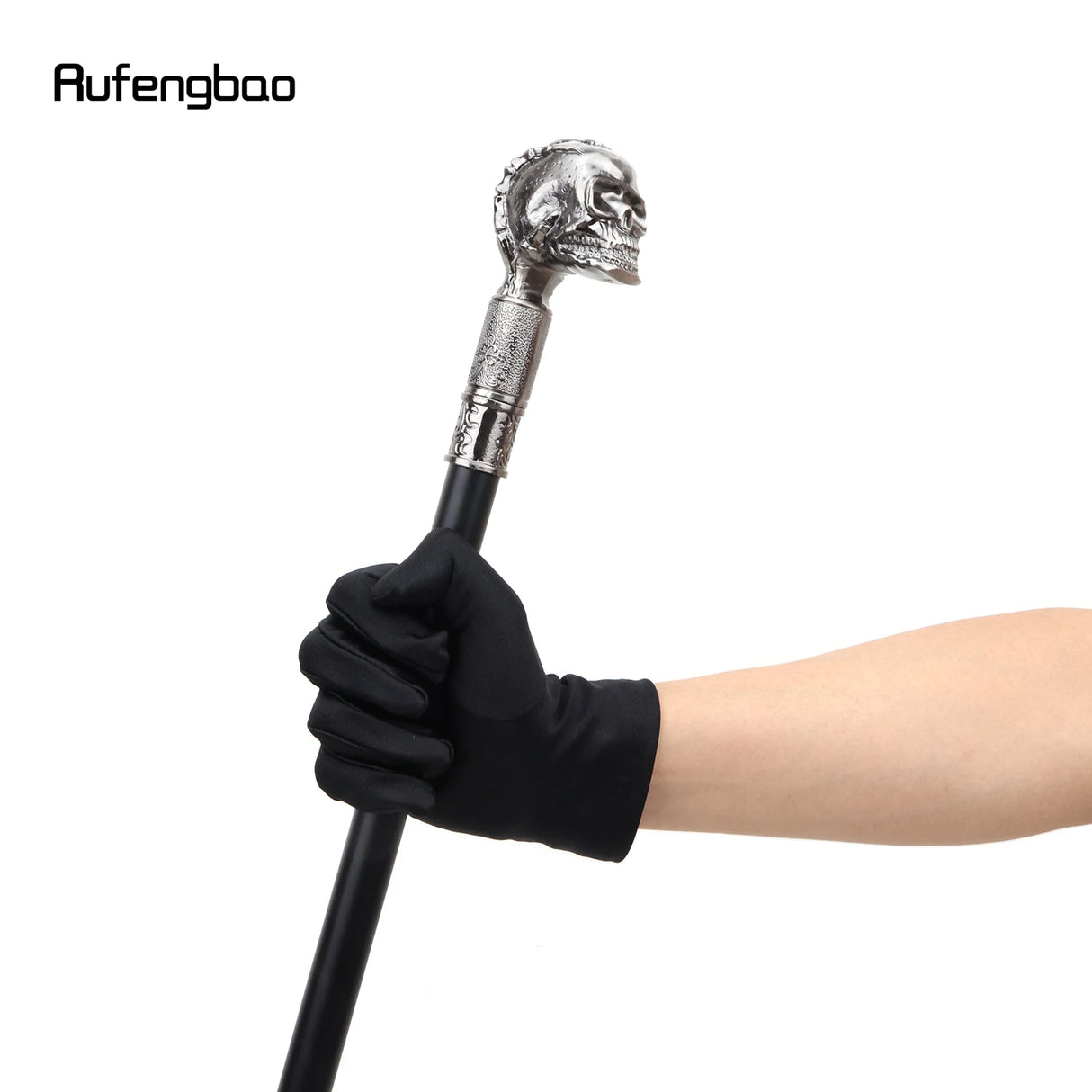 Skull Head Big Tooth Steampunk Walking Stick with Hidden Plate Self Defense Fashion Cane Plate Cosplay Crosier Stick 93cm