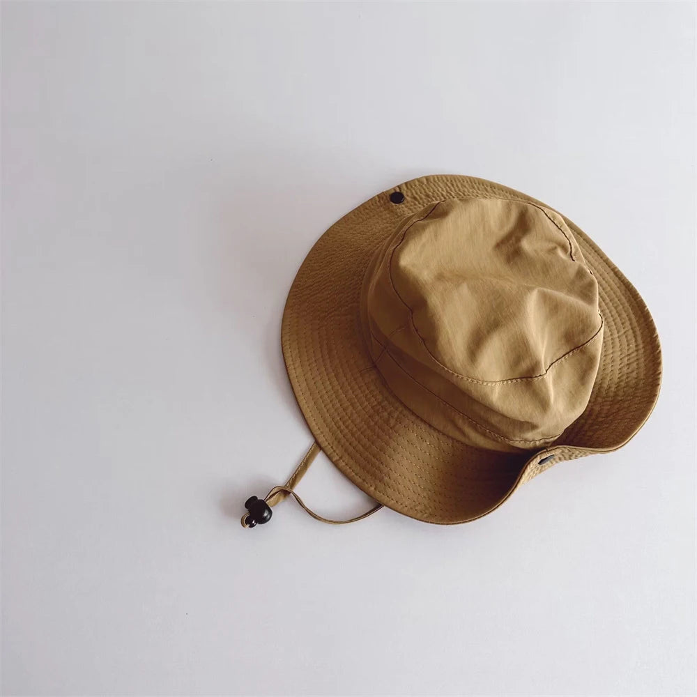New Children Bucket Hats Summer Solid Color Sunhat Kids Fishing Hat Sunshade Visor Boys Girls Outdoor Fashion Beach Cap For 2-6Y