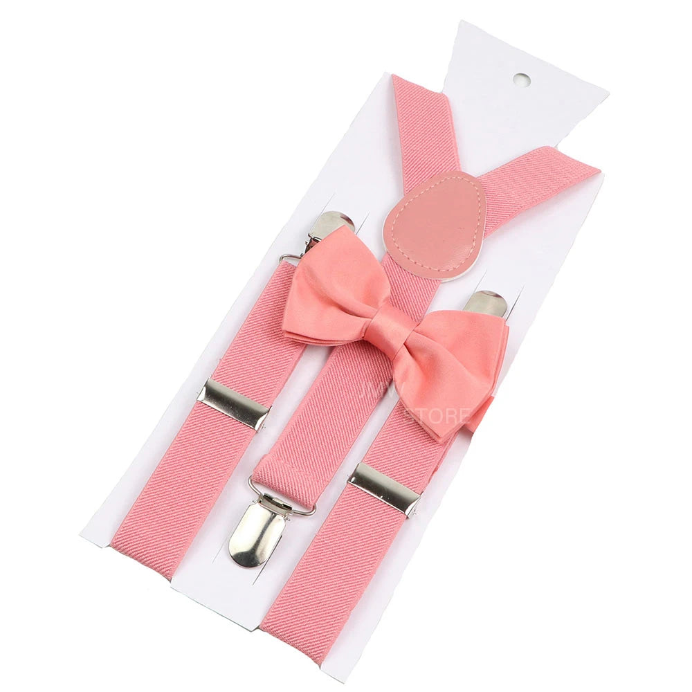 Elastic Leather Suspenders Bowtie Set Braces Men Women Sage Green Adjustable Braces Straps For Wedding Y-Back Shirt Accessories