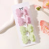 4Pcs/set Candy Colored Hair Clip Set for Girls Double Layered Bow Cute Bangs Hair Pin Cotton Safe Kids Baby Hair Accessories
