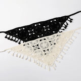 Floral Hair Bandana Knitted Head Kerchief Women Bandana Handmade Crochet Hair Scarf Triangled Headband Headwear