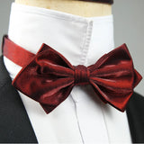 4 Styles Solid Color Black White Wine Bow Ties New Ribbon Gilded Butterfly Double Layered Wedding Party Bowknot Tuxedo Cravat