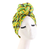 African Print Turban for Women New Fashion Pre-Made Top Knot Head Wraps Flower Stretch Hijab Ladies Party Wedding Headdress