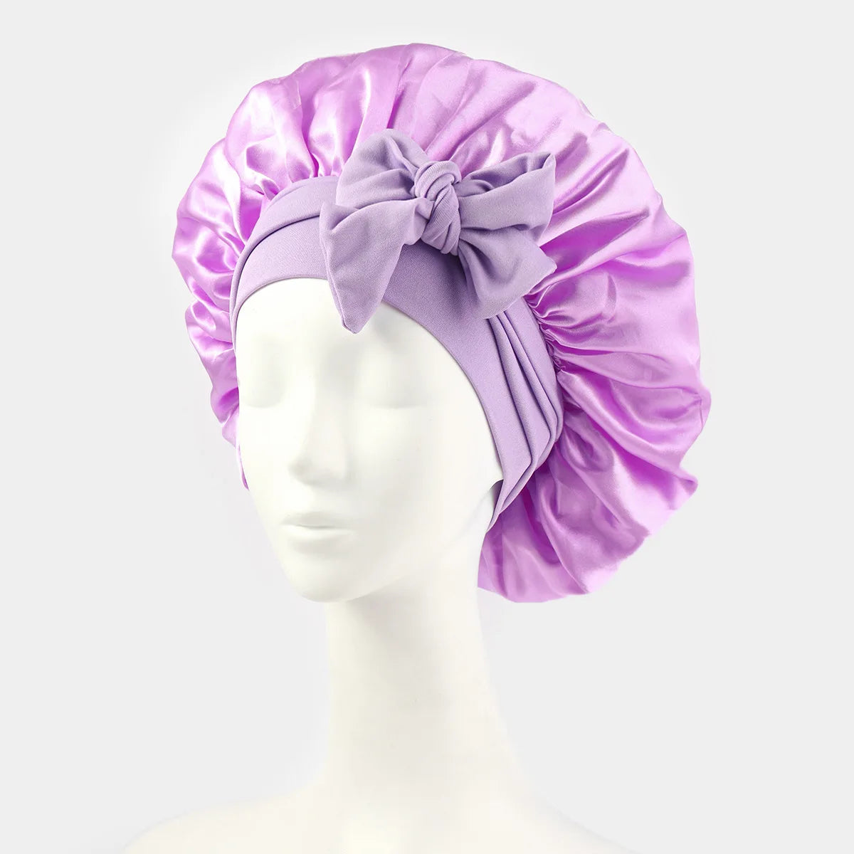 Europe and the United States selling style color cloth streamer round hat bow imitation silk women's nightcap beauty hair care h