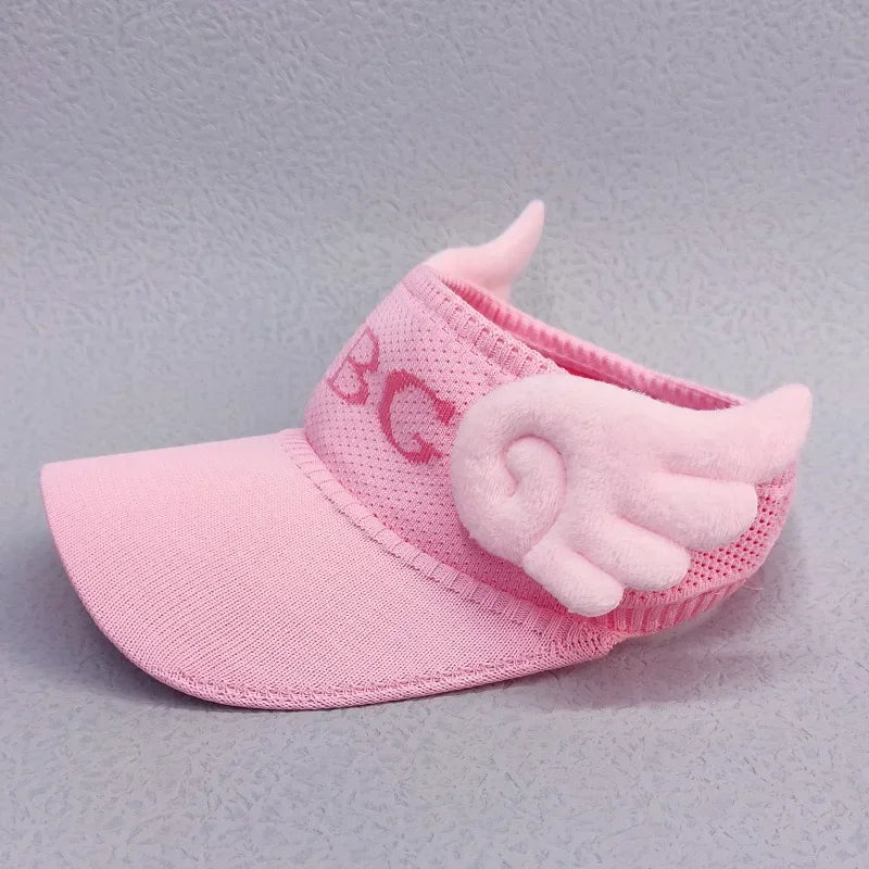 2023 New Kids Sun Hats Children Summer Visors Cute Rabbit Wings Bunny Hat Summer Hat for Kids Boys Girls Hats 3-12years Old