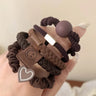 5pcs/Bag Women High Elastic Seamless Hair Rope Durable Bowknot Headbands No Crease Ponytail Holder Rubber Band Hair Accessories