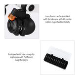 3X 4X 5X 6X 7X 10X 15X Magnifier Glasses 6 Lens Loupe Eyewear Magnifier With Led Lights Headband Lamp Led Magnifying Glasses