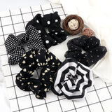 3/5PCS Black White Elastic Hair Bands for Girls Simple Basic Headband Women Rubber Band Hair Accessories Holder Scrunchies Gifts