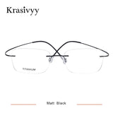 Krasivyy Pure Titanium Rimless Glasses Frame Men Prescription Eyeglasses Germany Women Myopia Optical Frame Screwless Eyewear