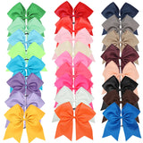 8'' Large Elastic Hair Bows Head Rope Bands Grosgrain Ribbon Hair Ties Boutique Bow Tie For Girls Headwear Hair Accessories