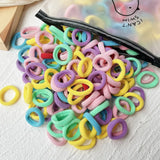 LOVEKIKI 50Pcs Elastic Hair Bands Girls Hair Accessories Mini Colorful Nylon Headband Kids Ponytail Holder Scrunchie Ornaments