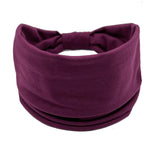 Headwrap Solid Color Knot Wide Headbands for Women Soft Cotton Sports Elastic Hair Bands Accessories Yoga Bandana Bandage