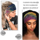 Tie Dye Headbands for Women Wide Turban Headwrap Knotted Vintage Hairbands Cotton Bandanas Bandage Headscarf Hair Accessories