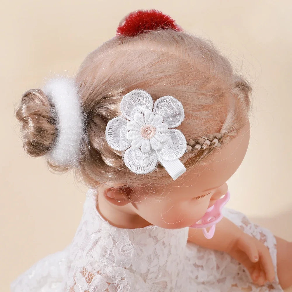 1pcs Ins Daisy Flower Hair Clips Baby Girl Hairpins for Kids Lace White Barette Princess Hooks Infant Accessories Korean