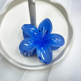 2024 Bohemian Beach Vacation Frangipani Egg Flower Hair Clips Lily Flower Hawaii Beach Hair Claw for Women Girl Hair Accessories