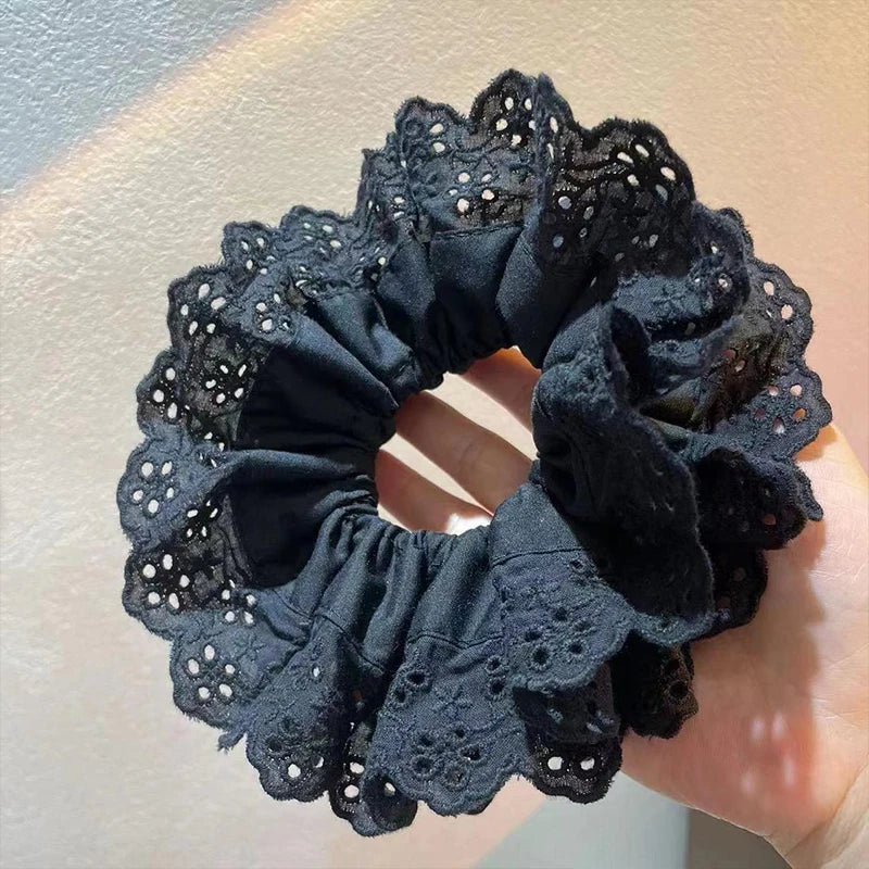 Oversized Lace Hair Scrunchie Elastic Ponytail Holder Elastic Hair Accessories