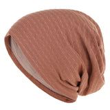 Unisex Men Women Beanie Cotton Night Sleep Cap Bonnet Chemo Hat Headwear Turban Baggy Hair Care Nightcap Pullover Hat Solid Colo