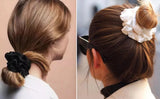 100% Mulberry Silk Hair Scrunchies Elastic Rubber Band Hair Ties Big Large Gum Ropes Ponytail Holders for Women Girls 19 Momme