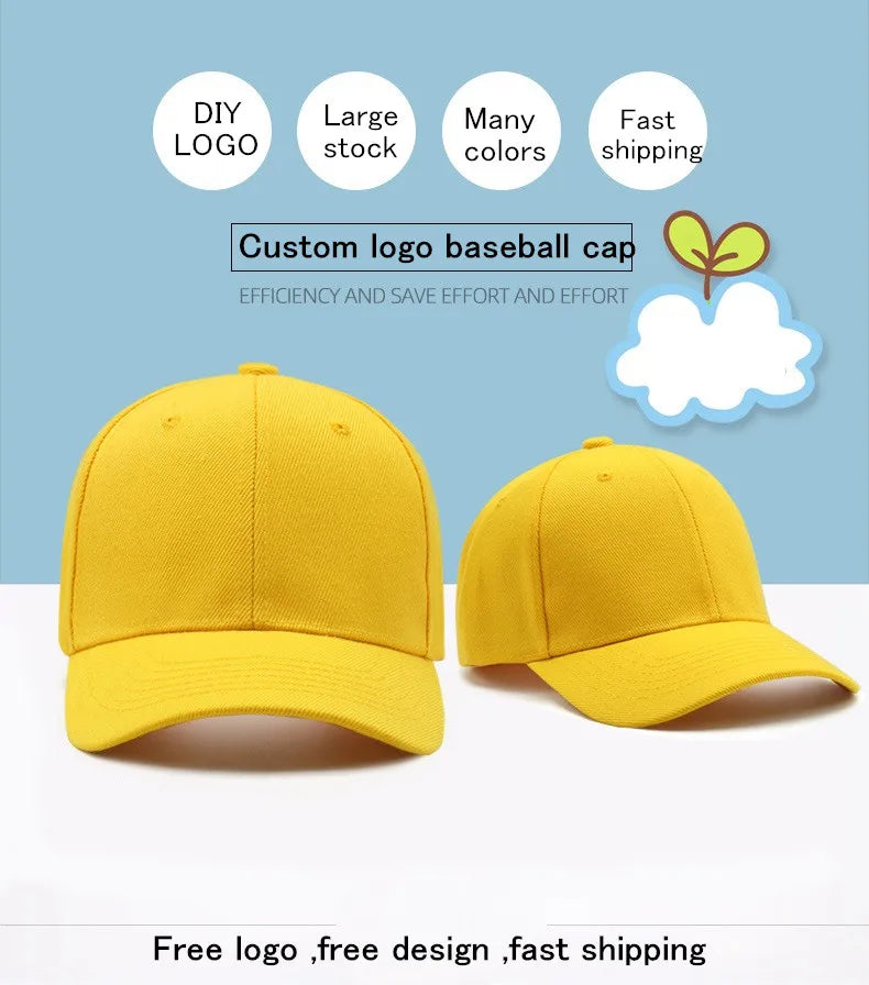 Kids casual custom baseball cap Boy girls parent-child sports hat Hip hop snapback hat with DIY logo design Gorros