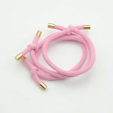 10PCS 5mm Knotted Twilled Elastic Hair Bands Golden Ends Hair Ties for fashion girls elasticity ponytail holders hair scrunches
