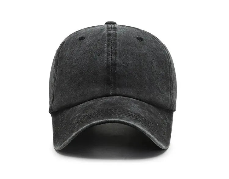 Hat Men's Washed Coated Baseball Cap Color Tile Korean Version Simple Dome Cap Solid Color Sports Sun Hat