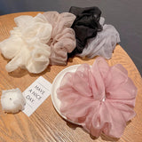 Lace Scrunchies Bowknot Ribbon Elastic Hair Bands Hair Rope Ties Hair Accessories Ponytail Holder Hair Ring INS Hair Accessories