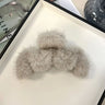 New Plush Hair Claw Women Elegant Acrylic Hairpins Faux Fur Hair Clip Barrette Crab Headwear for Girls Hair Accessories