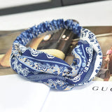 Clearance Fresh Colorful Turban Headbands Women Spring Summer Chiffon Headband Head Wrap Wide Lattice Hairband Hair Accessories