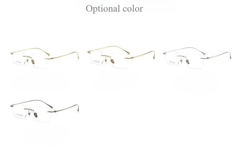 Fashionable and Simple Frameless Titanium Alloy Business Men's Glasses Personalized High-quality Women's Frames Suitable  Myopia