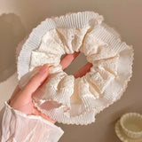 Women Lace Hair Scrunchies Girls Elastic Hair Bands Ponytail Holders Tie Hair Hoop Large Plaid Scrunchy Rubber Bands Headwear