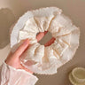 Women Lace Hair Scrunchies Girls Elastic Hair Bands Ponytail Holders Tie Hair Hoop Large Plaid Scrunchy Rubber Bands Headwear
