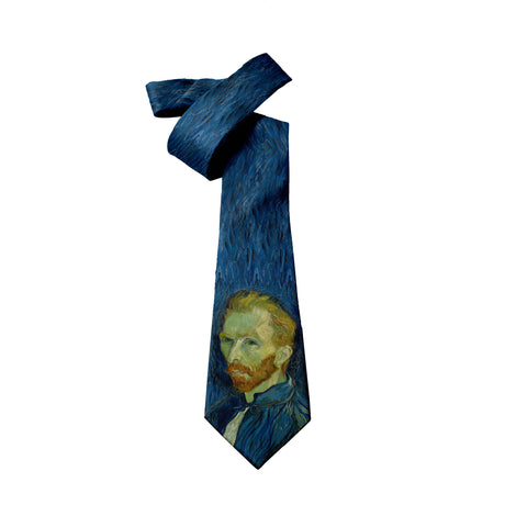 Fashion art oil painting tie Van Gogh retro portrait casual business tie men's party wedding shirt suit accessories