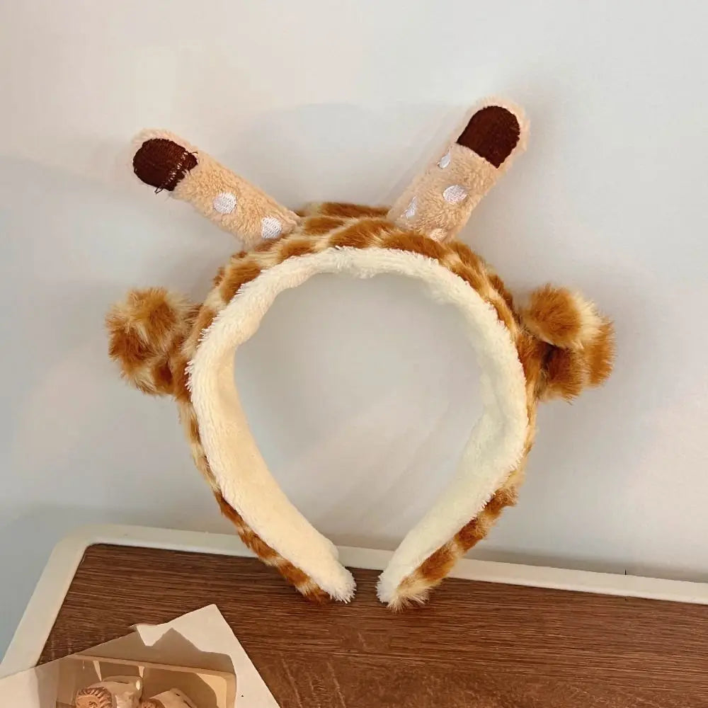 Cute Giraffe Headbands Wash Face Hair Hoops Hairbands Elastic Absorbent Wristband Skincare Hair Bands Makeup Face Wash Headbands