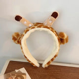 Cute Giraffe Headbands Wash Face Hair Hoops Hairbands Elastic Absorbent Wristband Skincare Hair Bands Makeup Face Wash Headbands