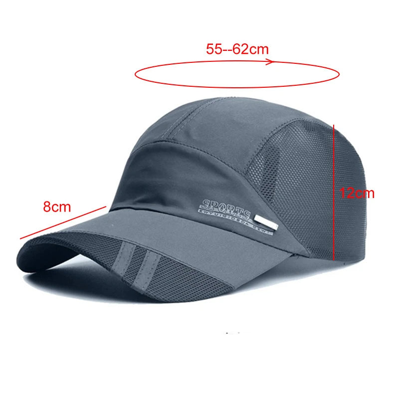 Mesh Baseball Hat Summer Men Women Sunhat With Visor Breathable Quick-Dry Outdoor Fishing Hiking Running Sports Cap Fashion
